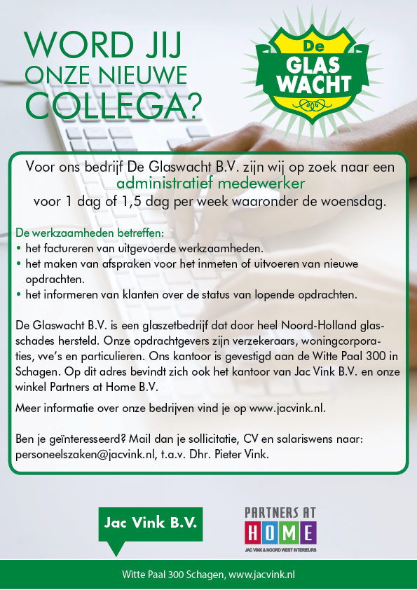 WORD JIJ onze nieuwe COLLEGA?