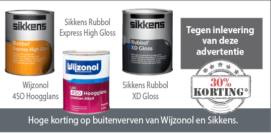 Extra hoge korting op diverse buitenverven van Wijzonol en Sikkens.