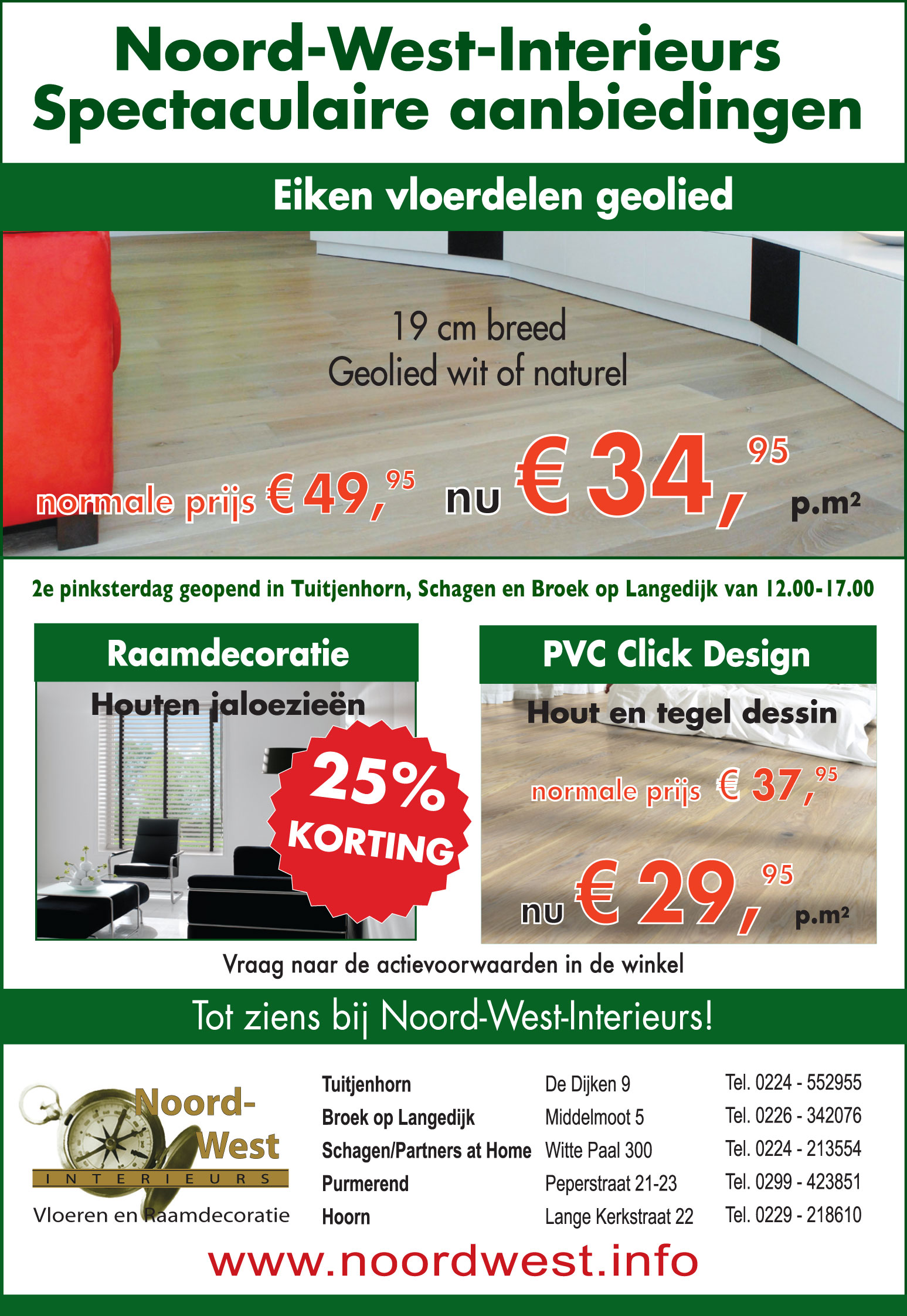 2e Pinksterdag open van 12.00-17.00 uur